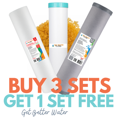 10 Inch 3-Stage Premium Whole Home Replacement Filter Kit – Sediment, Softening Resin & Bacteriostatic Carbon Block by Jila Water
