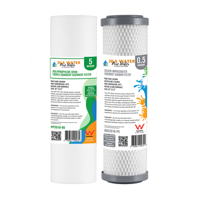 5 Micron Sediment + 0.5 Micron Silver Carbon Filter Set (2.5