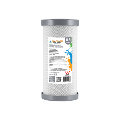 10 inch .5Mu Activated Carbon Filter with Next-Level Filtration for Cleaner, Safer Water Powered by Pure Coconut Carbon.