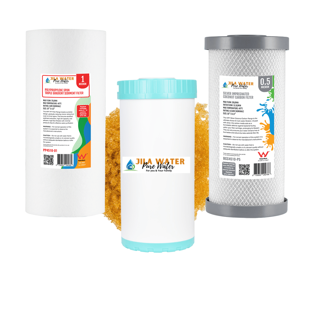 Complete Whole Home Water Filtration System – Triple 10" X 4.5 Cartridge Size For Essential Family System By JIla Water