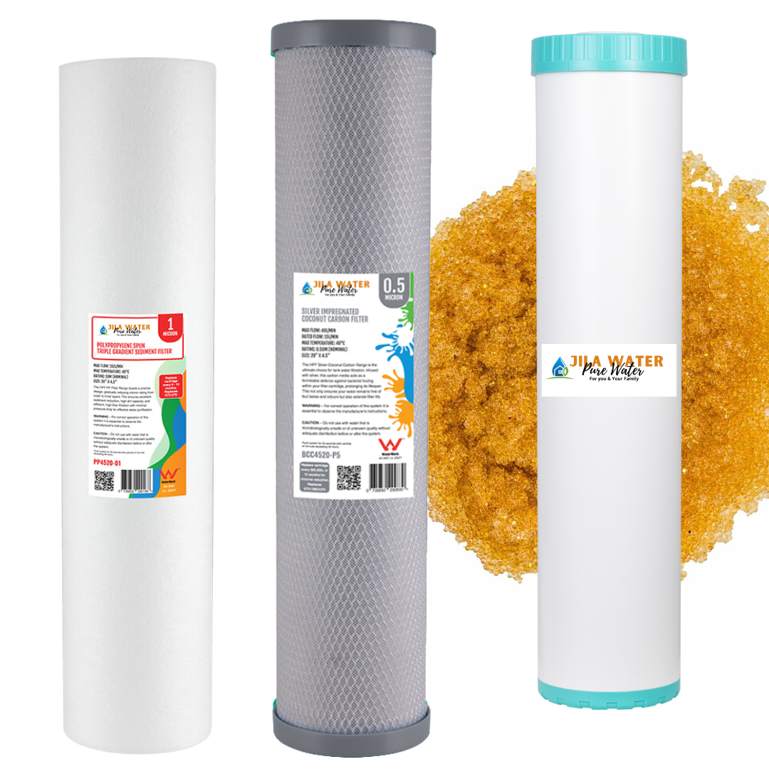 Complete Whole Home Water Filtration System – Triple 20" X 4.5 Cartridge Size For Premium Plus Family System by Jila Water